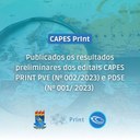 Resultados preliminares dos Editais PDSE e PVE - CAPES PrInt UFPB 2023
